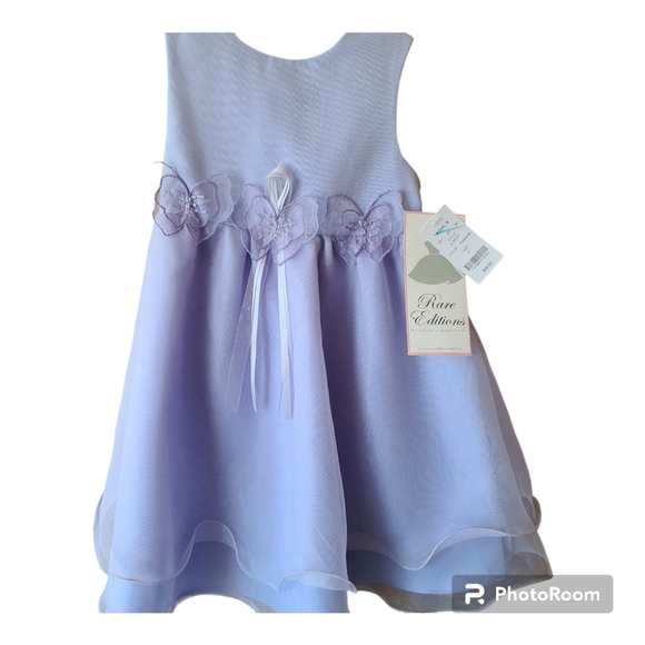 Girls 3T Rare Editions Sleeveless Periwinkle Dress - Picture 2 of 7